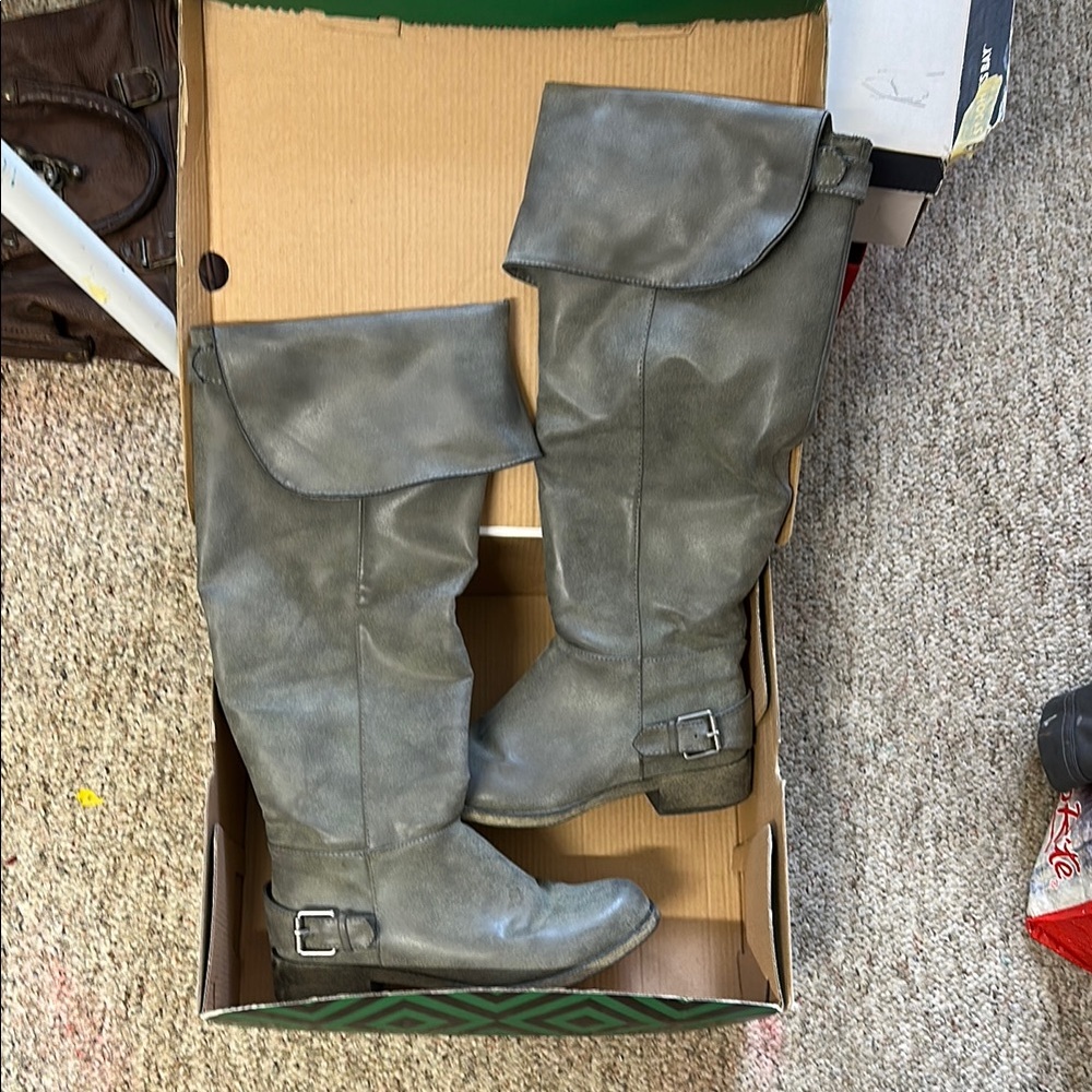 a.n.a pixie Taupe Over the Knee Boots with Slouchy Design